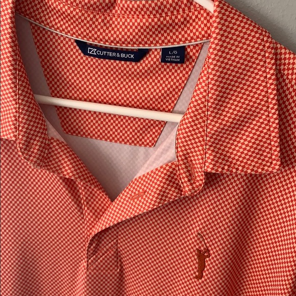 Cutter&buck Orange patterned polo large - Picture 3 of 3